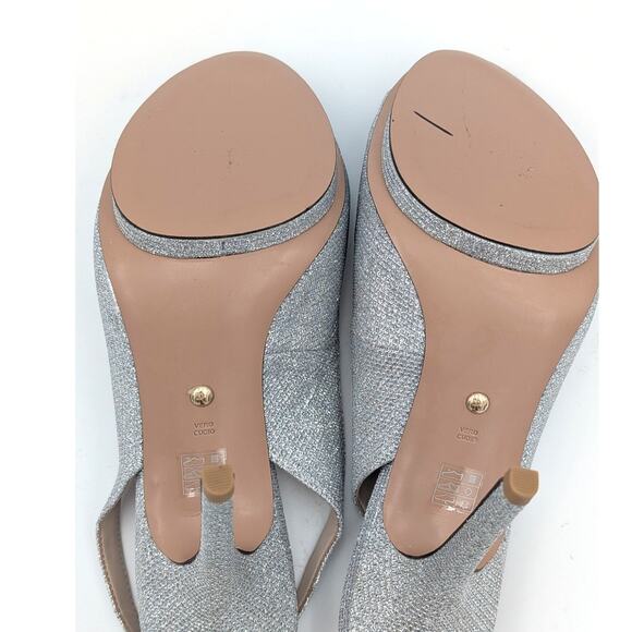 Pelle Moda Rima Metallic Sling Back Pump Women's Silver Size US9M EU40 - Picture 8 of 8